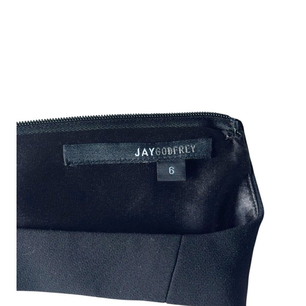 Jay Godfrey Womans Sz 6 Perot Black Mesh Insert Mini Dress Cocktail - Picture 5 of 9